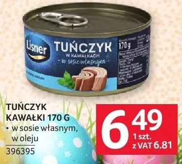 Tuńczyk kawałki w sosie własnym, w oleju promocja w Selgros