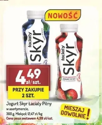 Jogurt Skyr Łaciaty Pitny truskawkowy promocja w Avita