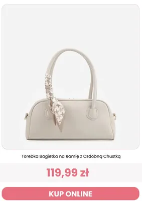 Torebka bagietka na ramię z ozdobną chustką Renee promocja w Renee