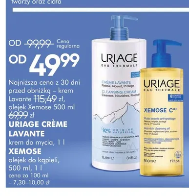 Krem do mycia Crème Lavante Uriage 1 l promocja w Super-Pharm