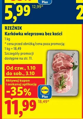 Karkówka wieprzowa bez kości Rzeźnik promocja w Lidl