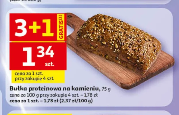 Bułka proteinowa na kamieniu promocja w Auchan