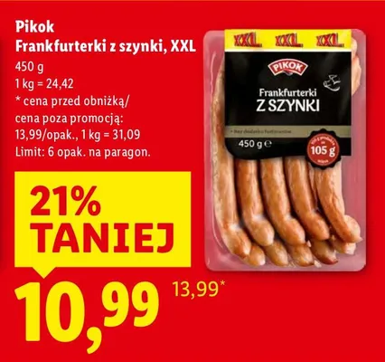 Frankfurterki z szynki, XXL promocja w Lidl