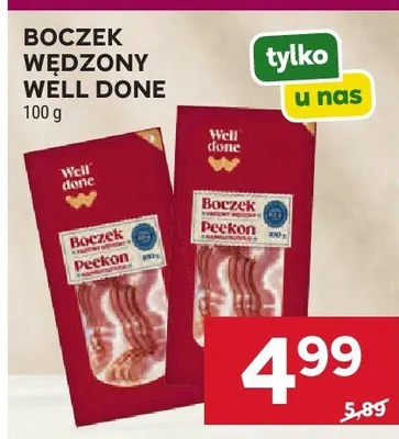 Boczek wędzony Well Done promocja w Stokrotka
