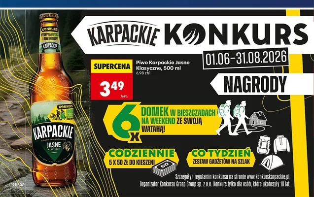 Piwo Karpackie Jasne Klasyczne promocja w Biedronka