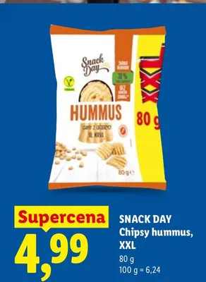 Chipsy hummus Snack Day XXL promocja w Lidl