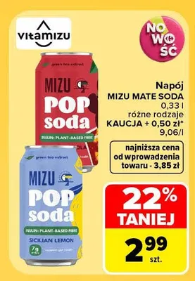Napój Mizu Pop Soda Sicilian Lemon promocja w Carrefour
