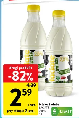 Mleko świeże 2,0% promocja w Intermarche