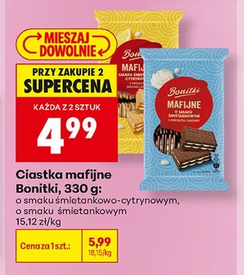 Ciastka mafijne Bonitki o smaku śmietankowo-cytrynowym promocja w Biedronka