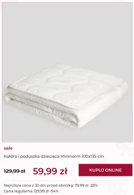 Kołdra i poduszka dziecięca home&you Mininorm 100x135 cm promocja w home&you