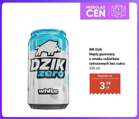 Napój gazowany WK Dzik o smaku cukierków cytrusowych bez cukru promocja w Dino