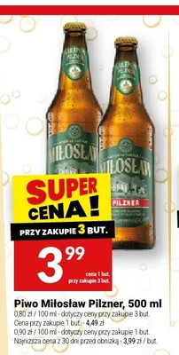 Piwo Miłosław Pilzner promocja w Twój Market