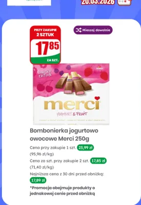 Bombonierka Merci jogurtowo owocowe yoghurt & fruit Strock promocja w Dino