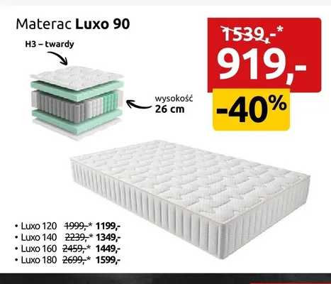 Materac Luxo 120 promocja w Black Red White