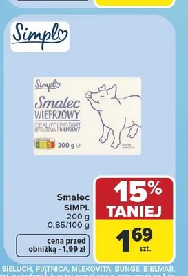 Smalec wieprzowy Simpl promocja w Carrefour