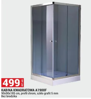 Kabina prysznicowa kwadratowa A1900F promocja w Merkury Market