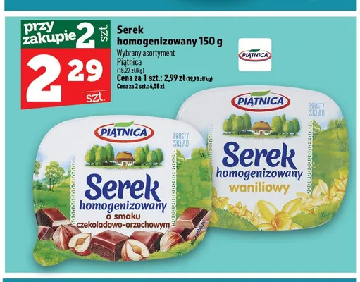 Serek homogenizowany waniliowy Piątnica promocja w TOPAZ