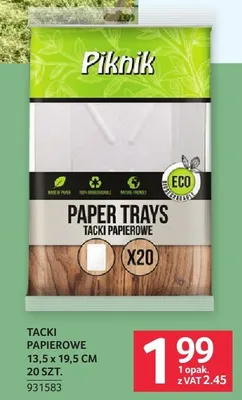 Tacki papierowe 13,5x19,5cm Piknik 931583 promocja w Selgros