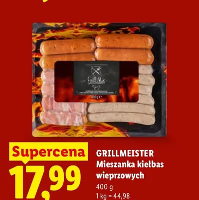 Mieszanka kiełbas wieprzowych Grillmeister promocja w Lidl