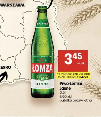 Piwo Łomża promocja w Delikatesy Centrum