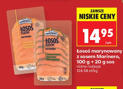 Łosoś marynowany z pieprzem i sosem musztardowo-miodowym Marinero promocja w Biedronka