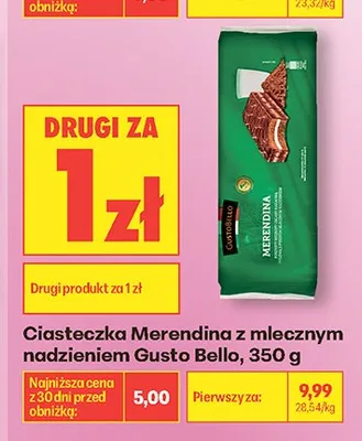 Ciasteczka Merendina z mlecznym nadzieniem Gusto Bello promocja w Biedronka