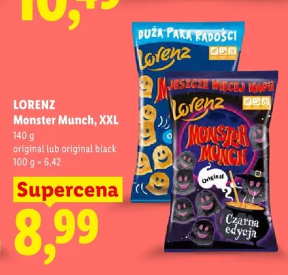Chrupki Monster Munch XXL Original Black Lorenz promocja w Lidl