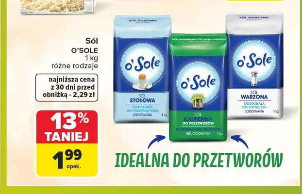 Sól warzona jodowana O'Sole promocja w Carrefour Market