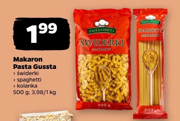 Makaron Pasta Gussta promocja w Netto