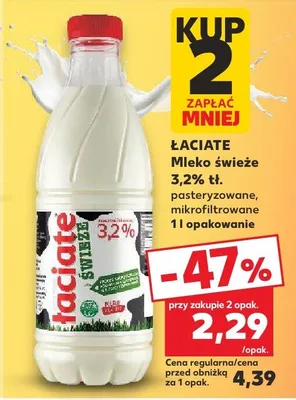 Mleko świeże 3,2% tł.  promocja w Kaufland