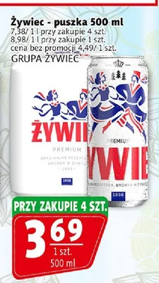 Piwo Żywiec Premium puszka promocja w Prim Market