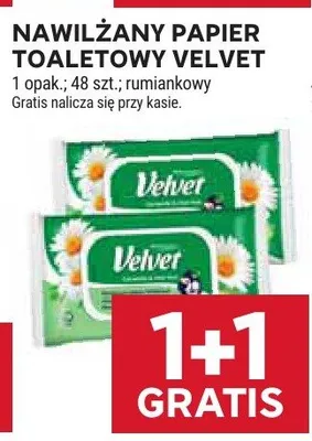 Nawilżany papier toaletowy Velvet promocja w Stokrotka