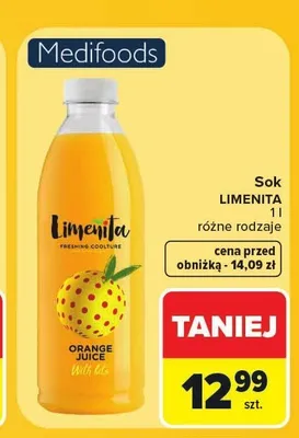 Sok pomarańczowy Limenita promocja w Carrefour