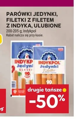 Parówki Jedynki Ulubione Indykpol promocja w Stokrotka