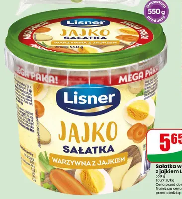 Sałatka warzywna z jajkiem Lisner promocja w Dino