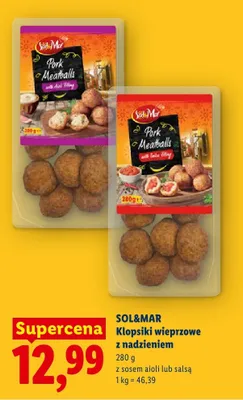 Klopsiki wieprzowe z nadzieniem z sosem salsa Sol&Mar promocja w Lidl