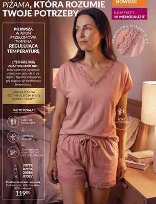 Piżama ze szortami Avon Lunacool promocja w AVON