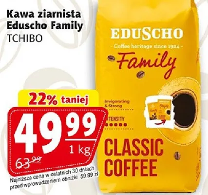 Kawa ziarnista Eduscho Family Classic Coffee promocja w Prim Market