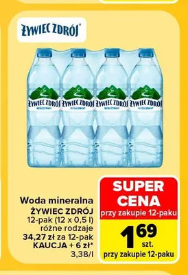 Woda mineralna Żywiec Zdrój 12-pak promocja w Carrefour