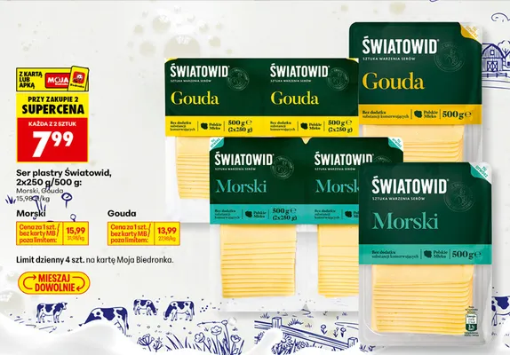 Ser gouda w plastrach Światowid promocja w Biedronka