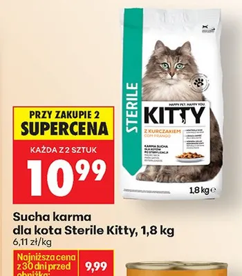 Sucha karma dla kota Sterile z kurczakiem promocja w Biedronka