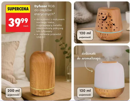 Dyfuzor RGB do olejków eterycznych 120ml promocja w Biedronka