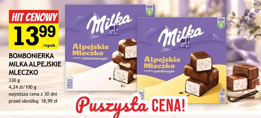 Bombonierka Milka Alpejskie Mleczko o smaku śmietankowym promocja w Gram Market