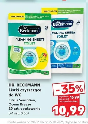 Listki czyszczące do WC Dr. Beckmann Ocean Breeze promocja w Kaufland
