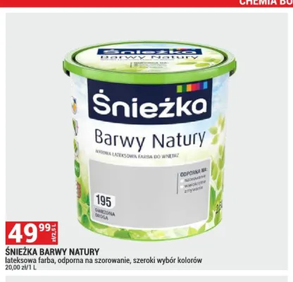 Farba lateksowa Śnieżka Barwy Natury promocja w Merkury Market