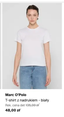 T-shirt Marc O'Polo z nadrukiem biały promocja w Lounge by Zalando