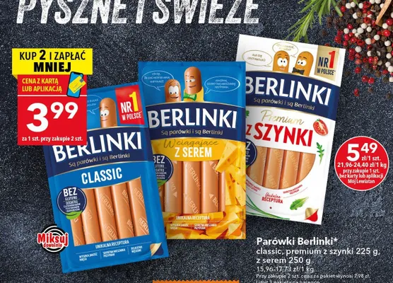 Parówki premium z szynki promocja w LEWIATAN