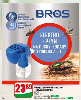 Urządzenie elektryczne z płynem na muchy komary i mrówki 3w1 Bros promocja w Dino