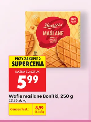 Wafle maślane Bonitki promocja w Biedronka