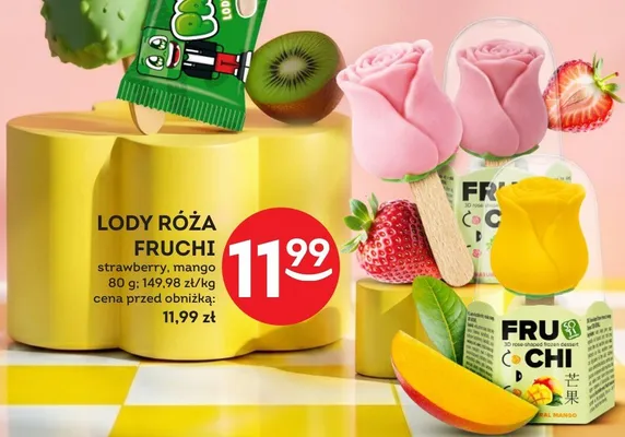 Lody Róża Fruchi strawberry promocja w Żabka